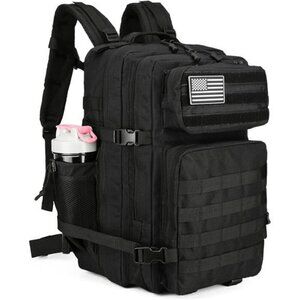 Tactical Assault Backpack 45L Waterproof Molle Military Hiking Travel Bag Black